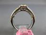 ESTATE 2.07CT WHITE & FANCY YELLOW DIAMOND 18K 2 TONE GOLD HALO ENGAGEMENT RING