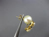 ESTATE LARGE .75CT AAA SAPPHIRE & PEARL 14KT YELLOW GOLD FLOWER HANGING EARRINGS