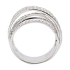 ESTATE WIDE 1.07CT DIAMOND 18KT WHITE GOLD SEMI ETERNITY CRISS CROSS LOVE RING