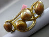 ANTIQUE LARGE .25CT DIAMOND & AAA BROWN PEARL 14KT YELLOW GOLD BAMBOO BRACELET