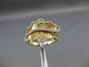 ESTATE WIDE .38CT DIAMOND 14KT WHITE & YELLOW GOLD 3D HANDCRAFTED LEAF RING