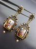 ANTIQUE AAA PEARL & ENAMEL 14KT YELLOW & ROSE GOLD 3D CLIP ON EARRINGS #21682