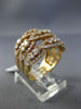 ESTATE LARGE 2.23CT DIAMOND 14KT YELLOW GOLD 3D MULTI ROW INFINITY FUN LOVE RING