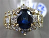 ESTATE WIDE 2.95CT DIAMOND & AAA SAPPHIRE 18KT YELLOW GOLD ENGAGEMENT RING !!