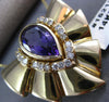 ESTATE LARGE 4.15CT DIAMOND & AAA AMETHYST 14K YELLOW GOLD SLIDER PENDANT #15213