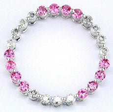 1.40CT DIAMOND & AAA PINK SAPPHIRE 14KT WHITE GOLD CIRCLE OF LIFE LOVE PENDANT