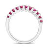 ESTATE 1.28CT AAA RUBY 14KT WHITE GOLD PRINCESS SEMI ETERNITY ANNIVERSARY RING