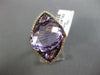 ESTATE LARGE 10.83CT DIAMOND & AAA PINK AMETHYST 14KT WHITE GOLD 3D FLOWER RING