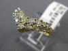 ESTATE WIDE 1.10CT DIAMOND 14KT YELLOW GOLD 3D TWO ROW V SHAPE ANNIVERSARY RING