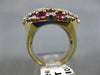 ESTATE EXTRA LARGE 6.50CT DIAMOND & AAA RUBY 14K YELLOW GOLD FLOWER RING#22260