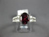 ESTATE 2.21CT DIAMOND & AAA RHODOLITE 14KT WHITE GOLD 3D OVAL ENGAGEMENT RING