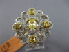 ESTATE EXTRA LARGE 2.04CT WHITE & FANCY YELLOW DIAMOND 14K 2 TONE GOLD LOVE RING