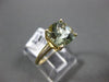 ESTATE WIDE 2.0CT AAA GREEN TOPAZ 14KT YELLOW GOLD 3D SQUARE SOLITAIRE FUN RING