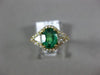 ESTATE 1.42CT DIAMOND & AAA EMERALD 14KT YELLOW GOLD 3D FLOWER ENGAGEMENT RING