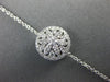 ESTATE WIDE .35CT DIAMOND 18KT WHITE GOLD CLASSIC OPEN FILIGREE FLOWER BRACELET