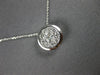 ESTATE LARGE .33CT DIAMOND 14KT WHITE GOLD ROUND CLUSTER BEZEL SOLITAIRE PENDANT
