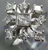 ESTATE WIDE .88CT DIAMOND 14KT WHITE GOLD 3D CLASSIC SNOWFLAKE FROZEN LOVE RING