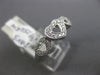 ESTATE .20CT ROUND DIAMOND 14KT WHITE GOLD 3D MILGRAIN THREE HEART LOVE RING