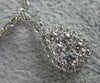 ESTATE .44CT DIAMOND 18KT WHITE GOLD CLASSIC CLUSTER TEAR DROP FLOATING PENDANT