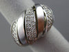 ESTATE LARGE 1CT DIAMOND 14KT WHITE GOLD 3D MATTE & SHINY MULTI ROW DOME RING