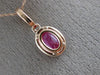 ESTATE 1.02CT ROUND DIAMOND & AAA RUBY 14KT ROSE GOLD 3D CLASSIC OVAL PENDANT