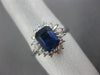 ESTATE WIDE 2.21CT DIAMOND & AAA SAPPHIRE PLATINUM FLOWER ENGAGEMENT RING #26327