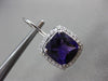 ESTATE LARGE 4.36CT DIAMOND & AMETHYST 14KT WHITE GOLD SQUARE HANGING EARRINGS