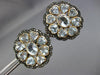 ANTIQUE LARGE 12.9 DIAMOND & AAA AQUAMARINE 14K YELLOW GOLD SILVER STUD EARRINGS