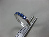 ESTATE 1.66CT AAA SAPPHIRE 14K WHITE GOLD 3/4 ETERNITY WEDDING ANNIVERSARY RING