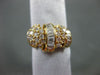ESTATE LARGE 1.20CT ROUND & BAGUETTE DIAMOND 18K YELLOW GOLD 3D FUN RING #14062