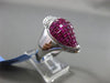 ESTATE LARGE 8.08CT DIAMOND & AAA RUBY 18KT WHITE GOLD 3D CONCH SHELL FUN RING