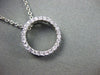 ESTATE .50CT DIAMOND 14KT WHITE GOLD CIRCLE OF LIFE PENDANT W CHAIN AMAZING 1707