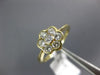 ESTATE .51CT DIAMOND 14K YELLOW GOLD 3D SEVEN STONE FLOWER BEZEL ETOILE FUN RING