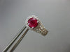 ESTATE 1.29CT DIAMOND & AAA RUBY 14K WHITE GOLD FILIGREE FLOWER HANGING EARRINGS