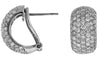 ESTATE WIDE 2.35CT DIAMOND 14KT WHITE GOLD 3D MULTI ROW SEMI HOOP PAVE EARRINGS