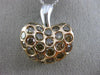 ESTATE LARGE 5.20CT MULTI COLOR DIAMOND 18KT 2 TONE GOLD 3D HEART SHAPE PENDANT