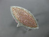 ESTATE LARGE 1.0CT WHITE & PINK DIAMOND 18K WHITE & ROSE GOLD MARQUISE HALO RING