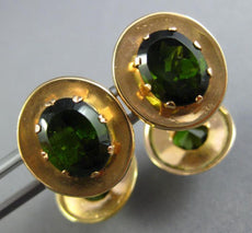 ANTIQUE LARGE 8.0CT AAA GREEN TOURMALINE 14KT ROSE GOLD 3D OVAL MENS CUFFLINKS