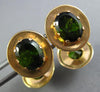 ANTIQUE LARGE 8.0CT AAA GREEN TOURMALINE 14KT ROSE GOLD 3D OVAL MENS CUFFLINKS