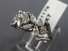 ANTIQUE WIDE .65CT ROUND & MARQUISE DIAMOND 14K WHITE GOLD 3D FLORAL RING #21178