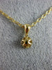 ESTATE .24CT DIAMOND 18KT YELLOW GOLD 3D CLASSIC CLUSTER FLOWER FLOATING PENDANT