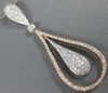 ESTATE LARGE 1.0CT DIAMOND 14KT WHITE & ROSE GOLD PEAR SHAPE TEAR DROP PENDANT
