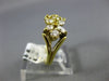ANTIQUE WIDE .94CT MARQUISE & ROUND DIAMOND 18KT YELLOW GOLD  FLORAL RING #1908