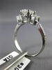 ESTATE GIA 1.66CT DIAMOND 14KT WHITE GOLD 3D OVAL 3 STONE ENGAGEMENT RING #20255