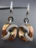 ESTATE LARGE .50CT DIAMOND 14KT WHITE & ROSE GOLD 3D LOVE KNOT HANGING EARRINGS
