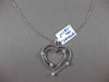 ESTATE LARGE .28CT DIAMOND 14KT WHITE GOLD DOUBLE HEART ETOILE FLOATING PENDANT