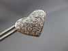 ESTATE 1.70CT DIAMOND 14KT WHITE GOLD 3D PAVE HEART SHAPE LOVE EARRINGS #21492