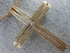 ESTATE LARGE .37CT DIAMOND 18KT ROSE GOLD PAVE SOLITAIRE FLOATING CROSS PENDANT
