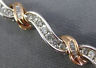 ESTATE WIDE & LONG 1.50CT ROUND DIAMOND 14KT WHITE & ROSE GOLD 3D WAVE BRACELET