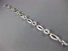 ANTIQUE 1CT ROUND DIAMOND 14K WHITE GOLD CLASSIC OVAL SATIN LINK BRACELET #11639